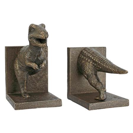 Design Toscano T-Rex Dinosaur Cast Iron Sculptural Bookend Pair SP2814